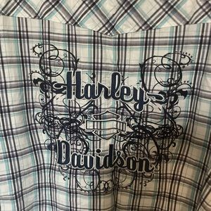 Harley Davidson snap collared checked shirt daze 2W